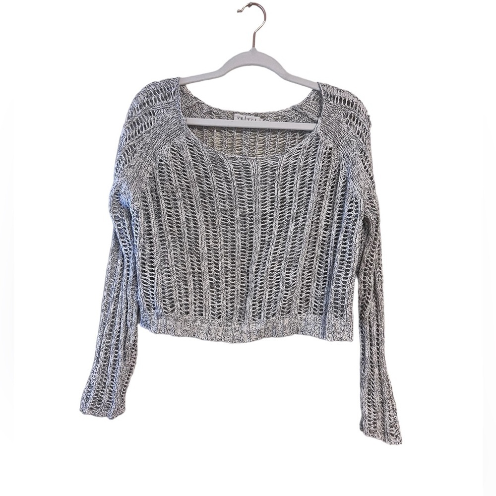 Velvet By Graham & Spencer Knit Sweater Gray Size M